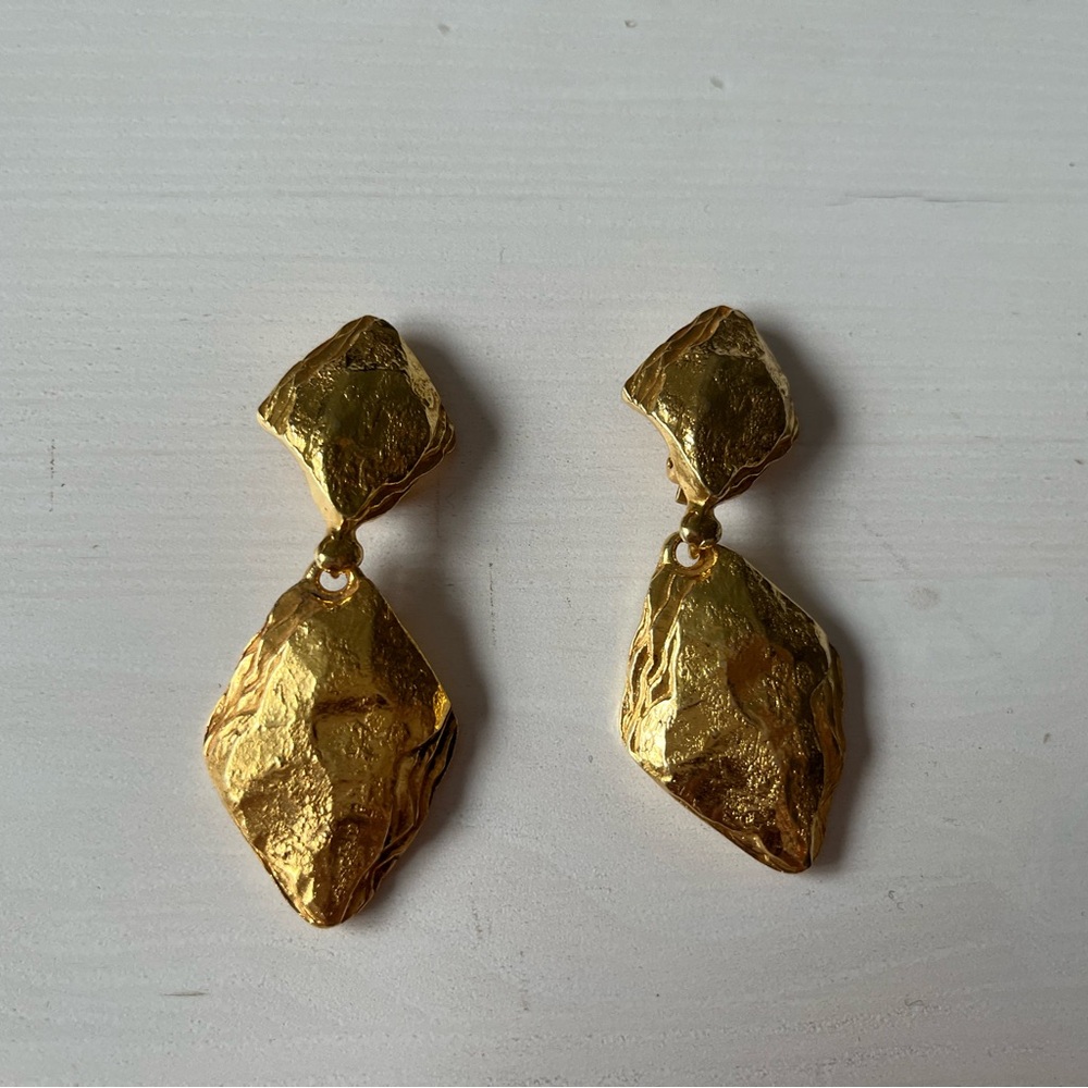 YSL Vintage Hammered Earrings